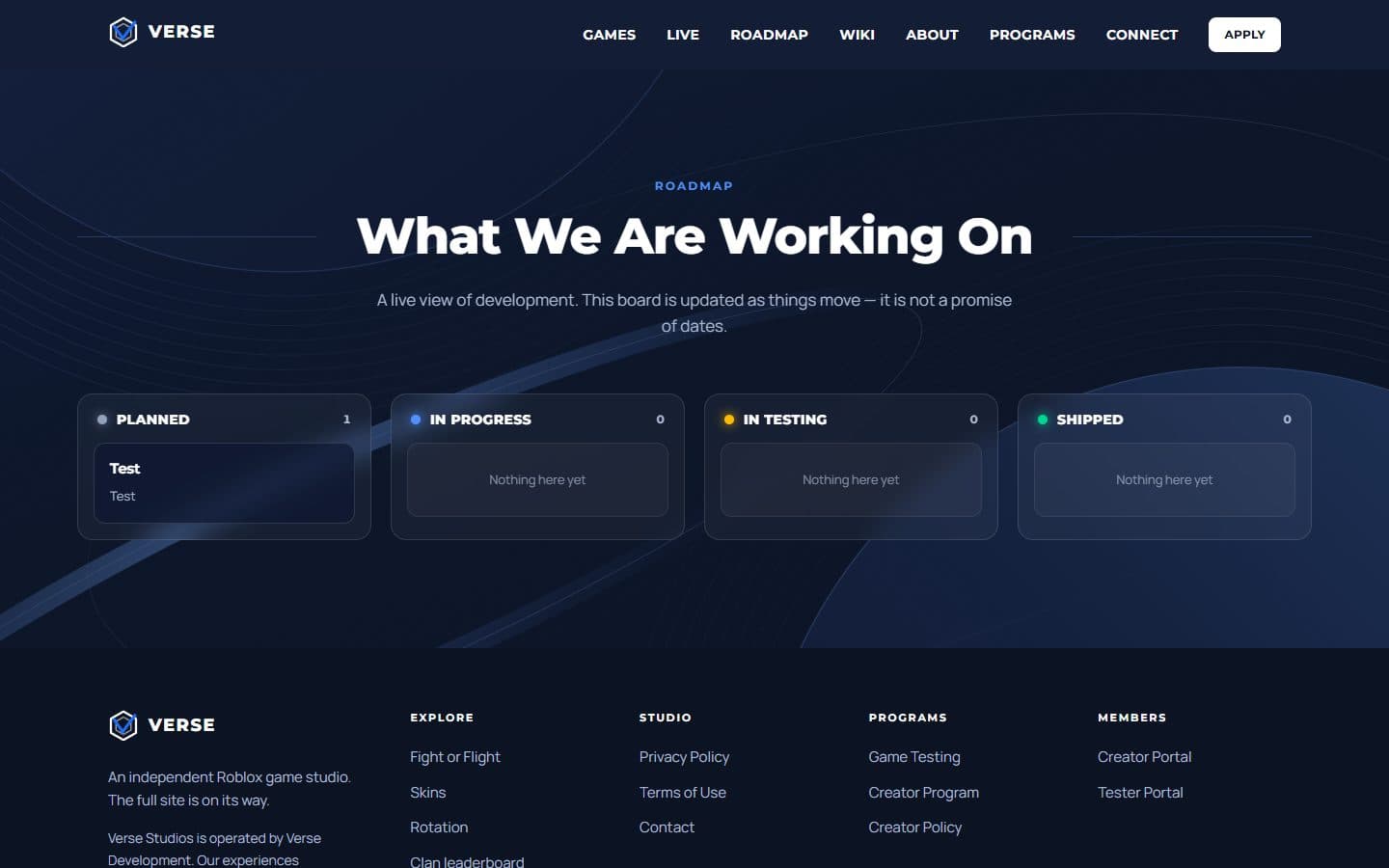 Development roadmap